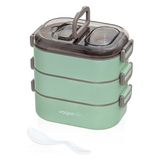 Vagonlife Beslenme Kutusu 3 Katlı Paslanmaz Çelik - 1450ML Yeni Nesil Lunch Box - Yeşil