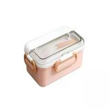 Vagonlife Beslenme Kutusu Lunch Box Paslanmaz Çelik 2 Bölmeli 900 Ml Pembe