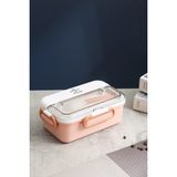 Vagonlife Beslenme Kutusu Tek Katlı Paslanmaz Çelik - 900 ml 2 Bölmeli Yeni Nesil Lunch Box - Pembe