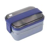 Vagonlıfe BL20183 Paslanmaz Çelik Yemek Kabı 1200 ml Mavi 2 Katlı 3 Bölmeli Pratik Lunch Box