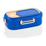 Vagonlıfe BL2106 Paslanmaz Çelik Yemek Kabı - Lunch Box 2 Bölmeli 550 ml Mavi