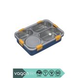 Vagonlife BL50433-1 850ML 4 Bölmeli Çelik Saklama Kabı - Mavi