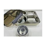 Vagonlife Çelik Yemek Kabı Tek Katlı 4 Bölmeli 1200 ml - Lunch Box XC-7080 - Çok Renkli
