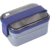Vagonlife Çift Katmanlı Paslanmaz Çelik Beslenme Kabı-1200 ml Lunch Box (Gri)