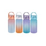 Vagonlife Çift Renkli Çıkarılabilir Pipetli Motivasyon 1500 ml Asortili Su Matarası