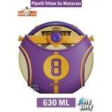 Vagonlife Cocosmile Özel Kutulu 630 ml Pipetli Nba Lakers Temalı Tritan Su Matarası Boyun Askılı 3 Farklı Renk FFCS0008 - Mor
