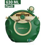 Vagonlife Cocosmile Özel Kutulu 630 ml Pipetli Uzay Temalı Tritan Su Matarası -Boyun Askılı- 3 Farklı Model FFCS0006 - Yeşil