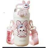 Vagonlife D9363 Pembe Tavşan Paslanmaz Çelik Termos 490 ml