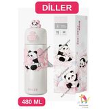 Vagonlife Diller 480 ml Çift Kullanım Pipetli & Rahat Içim Bilek Askılı Termos