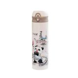 Vagonlife Diller 480ml Sevimli Hayvanlar Desenli Pipetli Kilitlenebilir Kapak Paslanmaz Çelik Termos (Panda)
