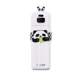 Vagonlife Diller 480ml Sevimli Hayvanlar Süslü Pipetli/Pipetsiz El Askılı Paslanmaz Çelik Termos (Panda)