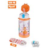 Vagonlife Diller 520 Ml Kalın Pipetli Tritan Su Matarası -Taşıma Askılı-Okul Çocuk Matarası -Ffd2408