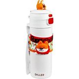 Vagonlife Dıller Çelik Pipetli/pipetsiz Kullanım Silikon Tutmaçlı El Askılı Matara/termos D9231 480ML - Karışık - 1 Adet
