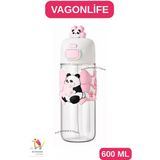 Vagonlife DİLLER ÇİFT KULLANIM SEVİMLİ PANDA MATARA ( RAHAT İÇİM / PİPETLİ İÇİM ) BİLEK ASKILI