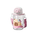 Vagonlife Diller D2582 650ML Çift Kullanım Pipetli Askılı Pembe Tritan Matara - - - Çok Renkli