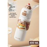 Vagonlife Diller D9351 480ml Çift Kullanım Pipetli Çelik Matara