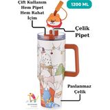 Vagonlife Dıller Pipetli Yalıtımlı Kahve Kupası 1200ML 12 Saate Kadar Sıcak/soğuk Bardak Gövdeli Termos 1.0 1 Değerlendirme