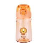 Vagonlife DILLER - Tritan Silikon Pipetli - Karikatürlü Matara - 550 Ml (Turuncu)