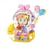 Vagonlife FFLZ-8828 Loz Micro Block Serisi Pembe Astronot 410 Parça Oyuncak Yapım Seti