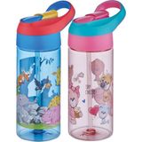 Vagonlife Fiftyfifty 2 Li Set 500ML Tritan Kalın Pipetli Çocuk Okul Su Matarası - Pembe - Mavi