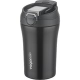 Vagonlife Fiftyfifty Çift Kapak Sistemli Pipetli/pipetsiz 400ML Çelik Mug - Siyah
