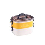 Vagonlife Içi Çelik 2 Katlı Saklama Kabı 1200ML Sarı - Krem