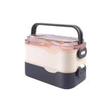 Vagonlife İçi Çelik 2 Katlı Saklama Kabı 1350 ml Siyah