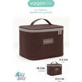 Vagonlife Isı Yalıtımlı Termal Yemek Beslenme Çantası Mama Taşıma Termos Çanta Sıcak ve Soğuk Cepli -FFVGNB1063 - Kahverengi