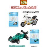 Vagonlife Loz Micro Block 2'li Yarış Seti Araba Motor 2 Farklı Model Dekoratif Oyuncak Yapım Seti Yapı Blok Seti