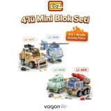 Vagonlife Loz Micro Block 4'lü Savaş Araçları 4 Farklı Model Dekoratif Oyuncak Yapım Seti Yapı Blok Seti