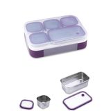 Vagonlife Lunch Box 1000 ml (Sızdırmaz,karışmaz 5 Hazneli) Yeni Nesil Sefer Tası -FFLBOX40097 - Mor