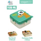 Vagonlife Lunch Box 1120 ML (Sızdırmaz,Karışmaz Üç Bölmeli) Sos Kaseli Yeni Nesil Sefer Tası-FFLBOX1
