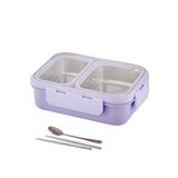 Vagonlife Lunch Box 700 ml Tek Kat Iki Bölmeli Metal Kaşıklı Yeni Nesil Sefer TASI-FFLBOX7096 - Mor