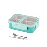 Vagonlife Lunch Box 700 ml Tek Kat Iki Bölmeli Metal Kaşıklı Yeni Nesil Sefer TASI-FFLBOX7096 - Yeşil
