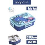 Vagonlife Lunch Box 750 ML (Sızdırmaz,Karışmaz Üç Bölmeli) Yeni Nesil Sefer Tası-FFLBOX50555