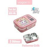 Vagonlife Lunch Box 820 ML Tek Kat Üç Bölmeli Sos Kaseli Yeni Nesil Sefer Tası-FFLBOX10283