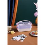 Vagonlife Lunch Box Ofis Okul Için Taşınabilir Çelik Sefer Tası Yemek Kutusu - Pembe