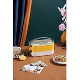 Vagonlife Lunch Box Ofis-Okul Için Taşınabilir Çelik Sefer Tası/yemek Kutusu - Açık Sarı