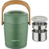 Vagonlife Lunchbox Çelik Beslenme Kabı 2 Kat 1600 Ml Yemek Kabı Yeşil