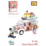 Vagonlife LZ1738 Mini Block Serisi Food Truck Yemek Kamyonu 582 Parça Oyuncak Yapım Seti