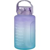 Vagonlife MEGA Büyük Boy 2500ml 2.5Litre Pipetli/Pipetsiz Kullanım Çift Renk Motivasyon Matarası