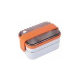 Vagonlife Paslanmaz Çelik Beslenme Kabı Lunch box 1200 Ml Turuncu Gri 2 Katlı