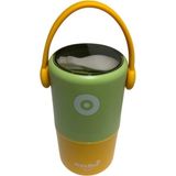 Vagonlife Paslanmaz Çelik Kulplu Taşınabilir 2 Bölmeli Silindir Yemek Kabı - Lunch Box VGN1267B 820ML - Yeşil
