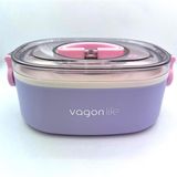 Vagonlife Paslanmaz Çelik Tek Bölmeli Yemek Kabı - Lunch Box VGN540 Lila