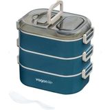 Vagonlife Paslanmaz Çelik Üç Katlı Yemek Kabı - Lunch Box XC-7083 1450 ml