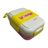 Vagonlife Paslanmaz Çelik Yemek Kabı 2 Katlı Bölmeli 500 ml - Lunch Box VGN6746 - Pembe