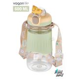 Vagonlife Pipetli 600 Ml Boyun Askılı Kaydırmaz Gövde Hayvan Figürlü Çocuk Su Matarası-Ffvgn2023600