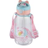 Vagonlife Pipetli 760 ML Boyun Askılı Çocuk Su Matarası 3D Hayvan Figürlü-FFVGN2021-760ML Pembe