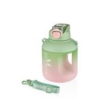 Vagonlife Pipetli Su Matarası Taşıma Askılı Kulplu 1100 ml Yeşil Pembe