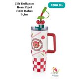 Vagonlife Pipetli Yalıtımlı Kahve Kupası 1200ML 12 Saate Kadar Sıcak/soğuk Bardak Gövdeli Termos